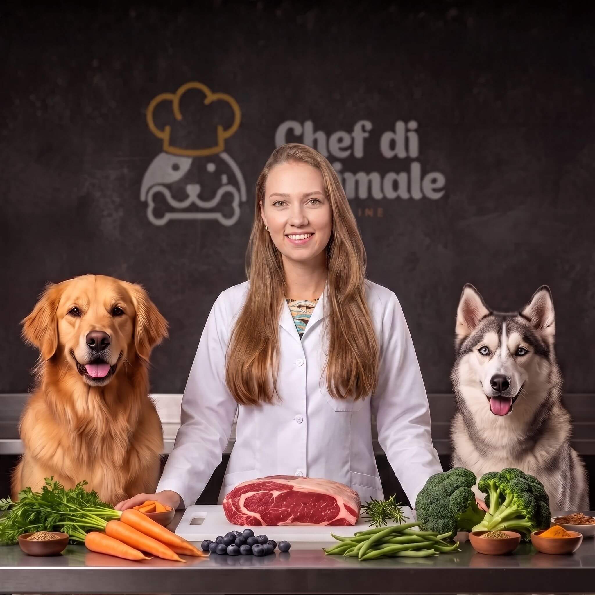 Dra. Bettina Michalak preparando alimentação natural para pets